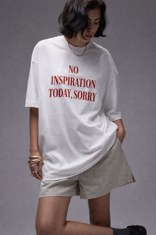 Heavy Oversized Tee - No Inspiration Today, Sorry