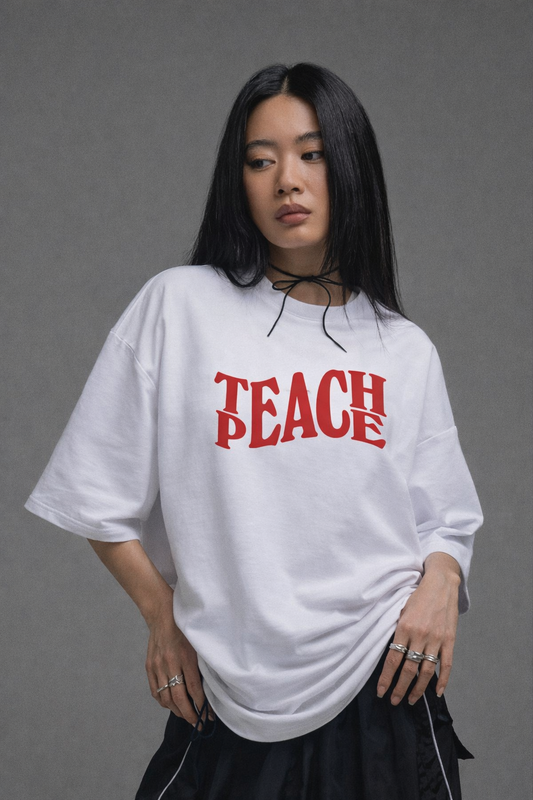 Heavy Oversized Tee - Teach Peace