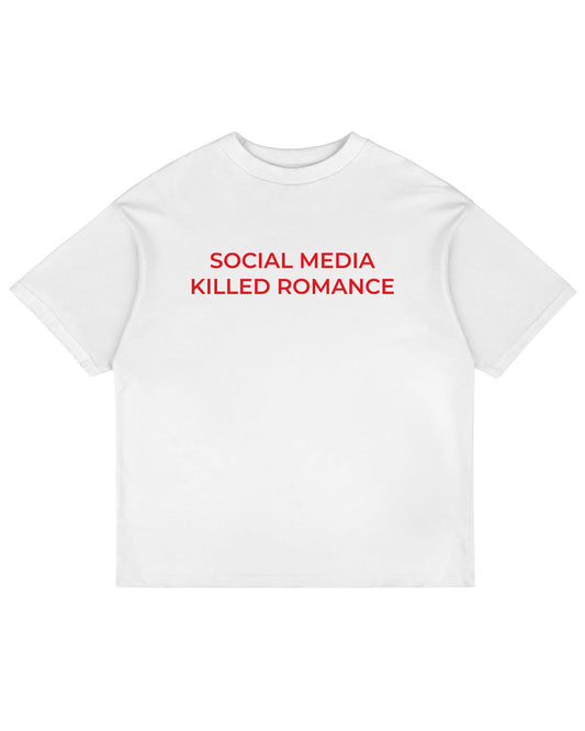 Heavy Oversized Tee - Social Media Killed Romance